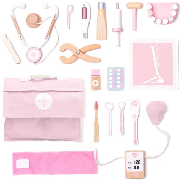 UMU Toys Doctor's set jucărie cu activități din lemn Pink preţ