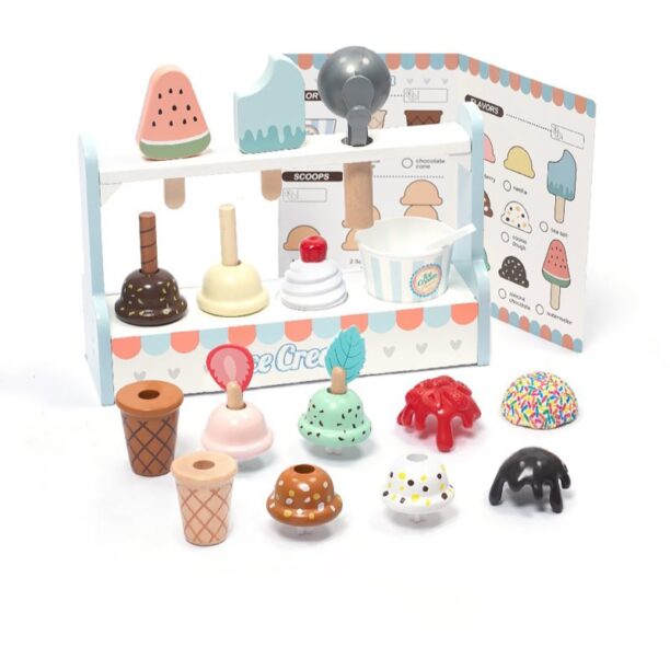 UMU Toys Ice cream set jucărie cu activități din lemn preţ