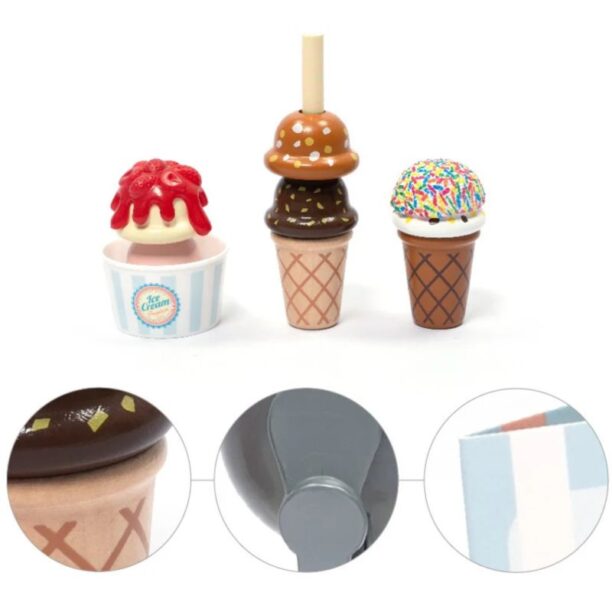 Preţ UMU Toys Ice cream set jucărie cu activități din lemn