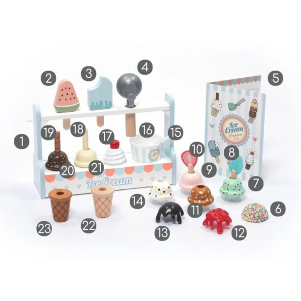 Original UMU Toys Ice cream set jucărie cu activități din lemn