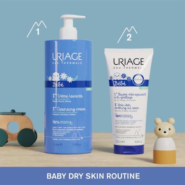 Original Uriage Bébé 1st Cleansing Cream crema demachianta delicata pentru nou-nascuti si copii 1000 ml