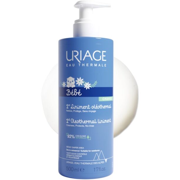 Cumpăra Uriage Bébé 1st Oleothermal Liniment crema de curățare cremoasă pentru copii in zona scutecelor 500 ml