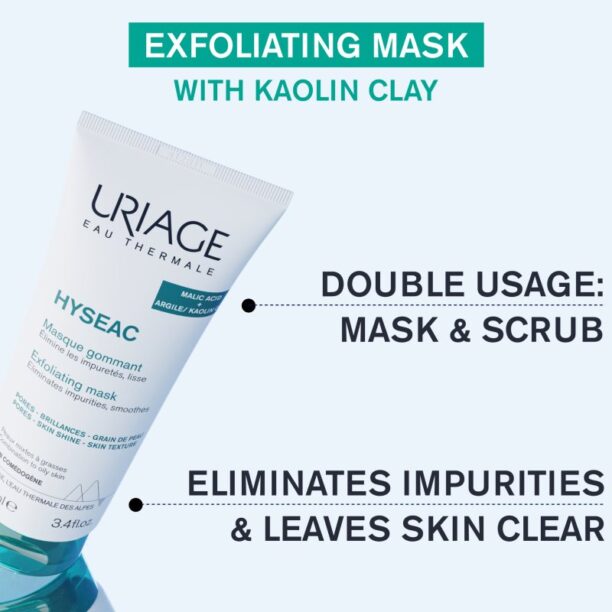 Original Uriage Hyséac Exfoliating Mask masca exfolianta pentru ten gras și mixt 100 ml