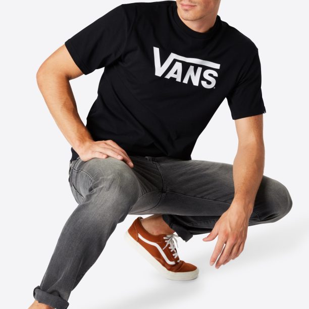 VANS Tricou  negru / alb