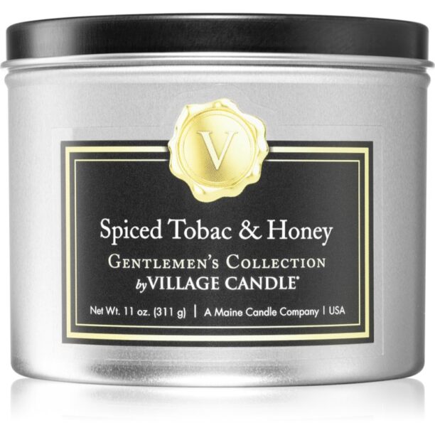 Village Candle Gentlemen's Collection Spiced Tobac & Honey lumânare parfumată în placă 311 g