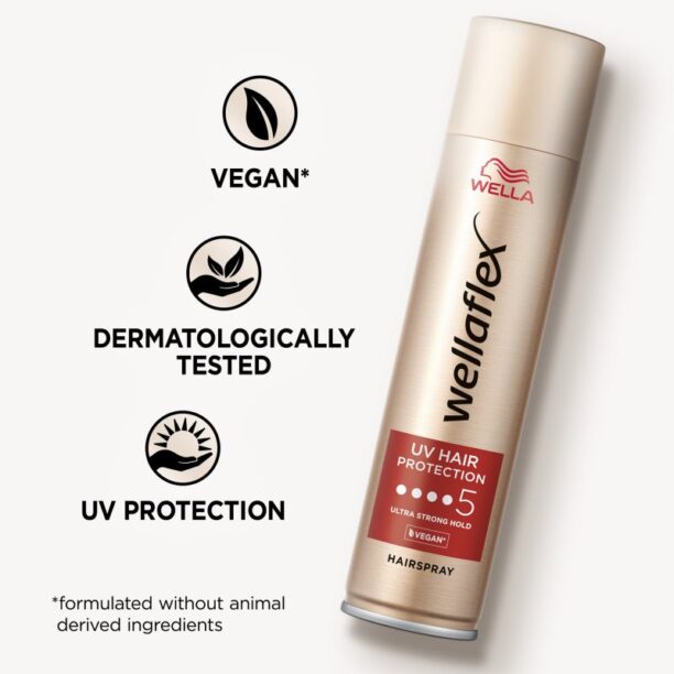 Cumpăra Wella Wellaflex UV Hair Protection fixativ pentru păr cu fixare foarte puternică pentru modelarea termica a parului 250 ml