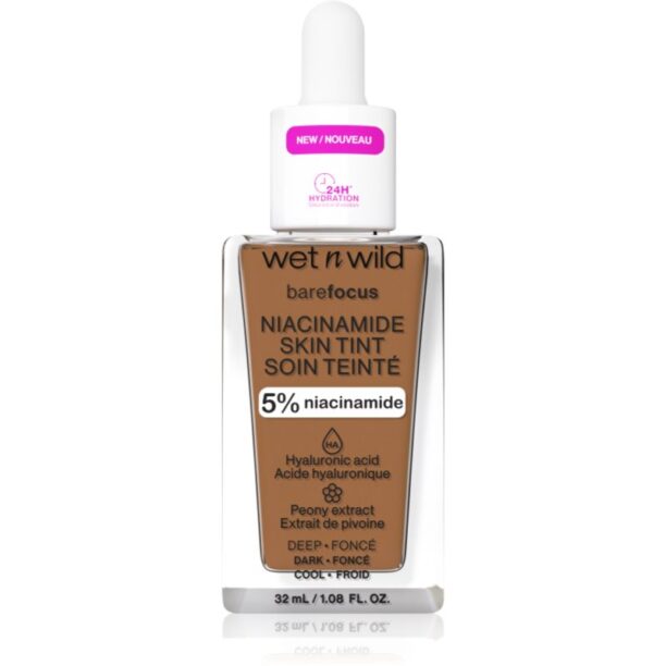 Wet n Wild Bare Focus Niacinamide Skin Tint machiaj ușor de hidratare culoare Deep 32 ml preţ