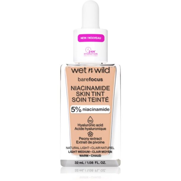 Wet n Wild Bare Focus Niacinamide Skin Tint machiaj ușor de hidratare culoare Light 32 ml preţ