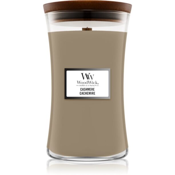 Woodwick Cashmere lumânare parfumată cu fitil din lemn 609