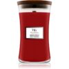 Woodwick Crimson Berries lumânare parfumată cu fitil din lemn 610 g