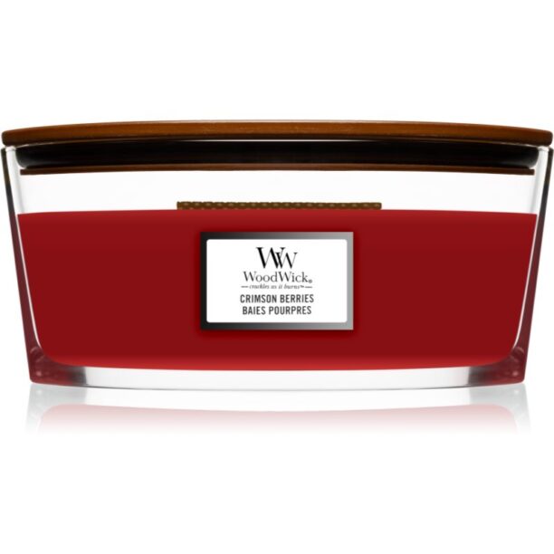 Woodwick Crimson Berries lumânare parfumată cu fitil din lemn (hearthwick) 453