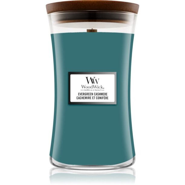 Woodwick Evergreen Cashmere lumânare parfumată 610 g