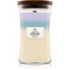 Woodwick Trilogy Calming Retreat lumânare parfumată cu fitil din lemn 609.5 g