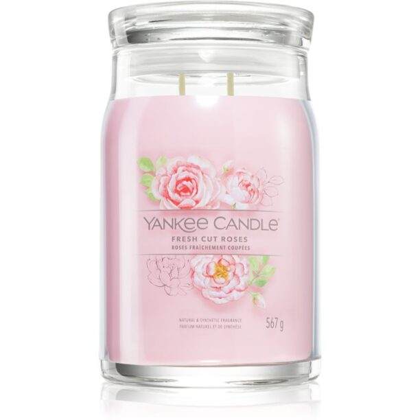 Yankee Candle Fresh Cut Roses lumânare parfumată Signature 567 g