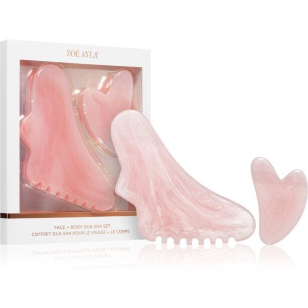 Zoë Ayla Face & Body Gua Sha Set accesoriu de masaj pentru fata si corp preţ