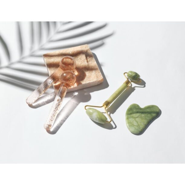 Cumpăra Zoë Ayla Luxurious Jade Crystal Roller rolă pentru masaj faciale 1 buc