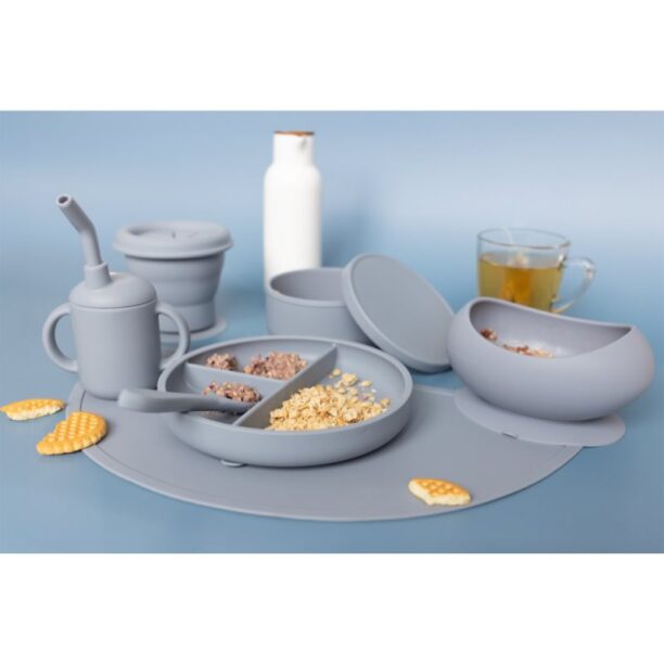 Cumpăra Zopa Silicone Bowl with Lid bol din silicon cu capac Dove Grey 1 buc