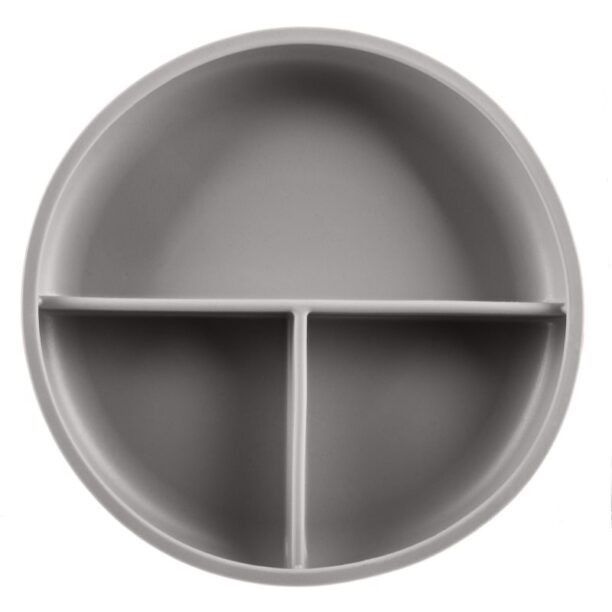 Zopa Silicone Divided Plate farfurie compartimentată cu ventuză Dove Grey 1 buc preţ