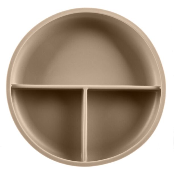 Zopa Silicone Divided Plate farfurie compartimentată cu ventuză Sand Beige 1 buc preţ