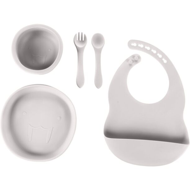 Zopa Silicone Set serviciu de masă pentru copii pentru copii Dove Grey 1 buc preţ