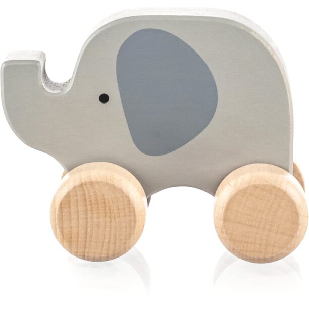 Zopa Wooden Animal animal pe rotile din lemn Elephant 1 buc