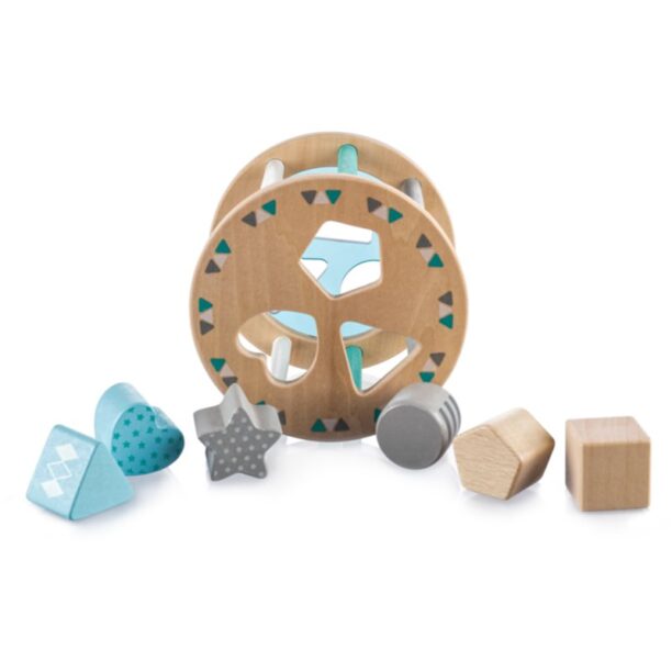 Zopa Wooden Jigsaw jucărie interactivă cu piese care se pot insera din lemn 18 m+ Blue 1 buc preţ