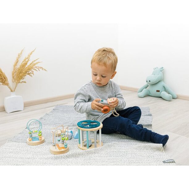 Cumpăra Zopa Wooden Jigsaw jucărie interactivă cu piese care se pot insera din lemn 18 m+ Blue 1 buc