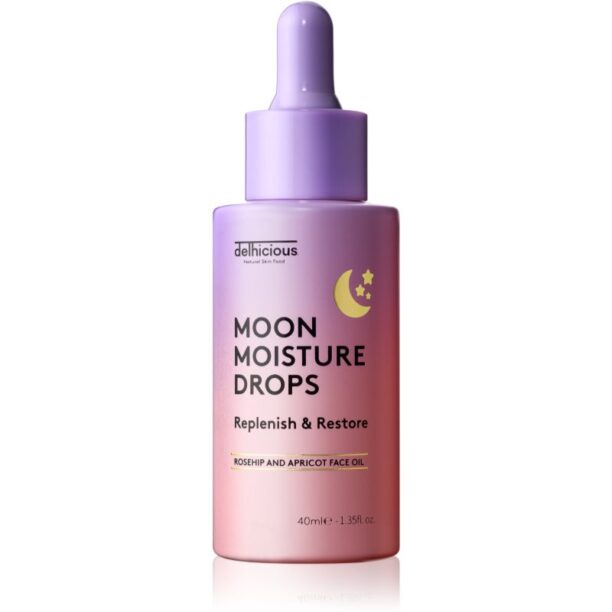 delhicious MOON MOISTURE DROPS Ulei ser hranitor pentru regenerarea și reînnoirea pielii 40 ml preţ