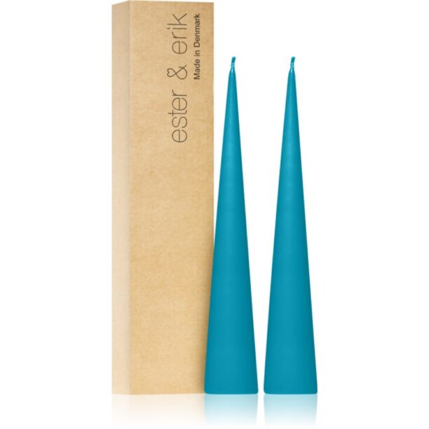 ester & erik cone candles turquoise (no. 56) lumanare 2x25 cm preţ