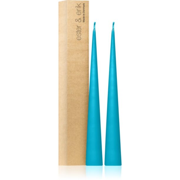 ester & erik cone candles turquoise (no. 56) lumanare 2x37 cm preţ