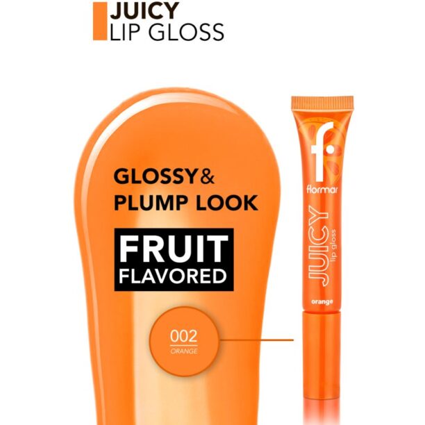 Preţ flormar Juicy Lip Gloss lip gloss hidratant culoare 002 Orange 10 ml