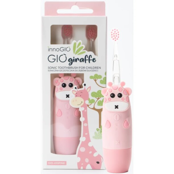 innoGIO GIOGiraffe Sonic Toothbrush periuta de dinti cu ultrasunete pentru copii Pink 1 buc preţ