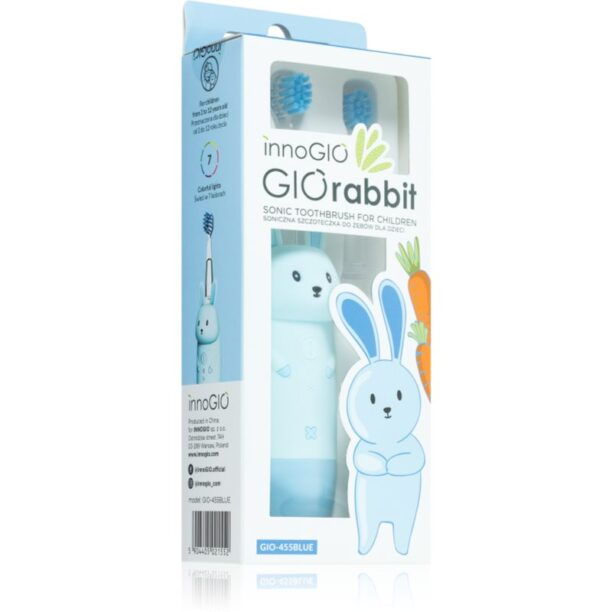 innoGIO GIORabbit Sonic Toothbrush periuta de dinti cu ultrasunete pentru copii Blue 1 buc preţ