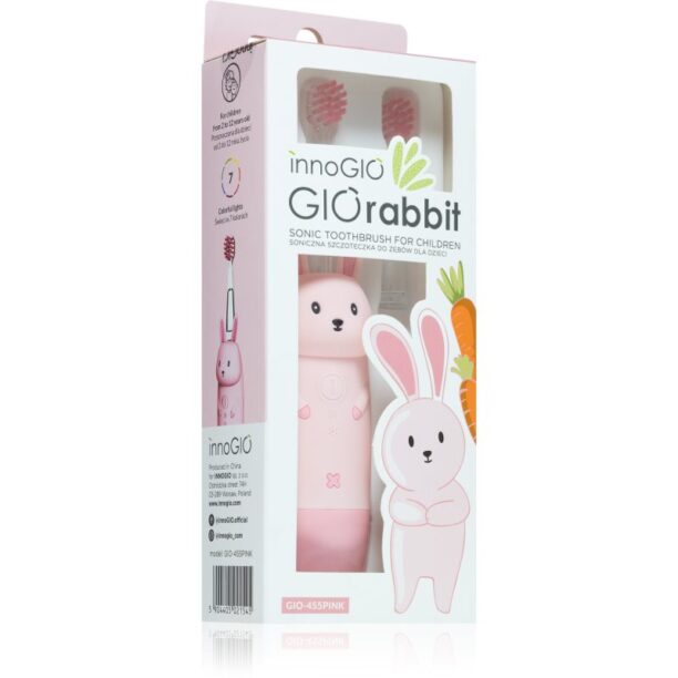 innoGIO GIORabbit Sonic Toothbrush periuta de dinti cu ultrasunete pentru copii Pink 1 buc preţ