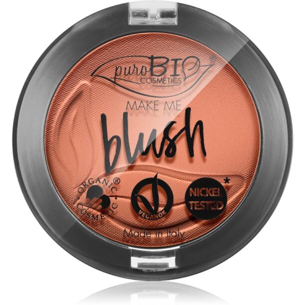 puroBIO Cosmetics Long-lasting Blush Blush rezistent culoare 02 Matte Coral Pink 5