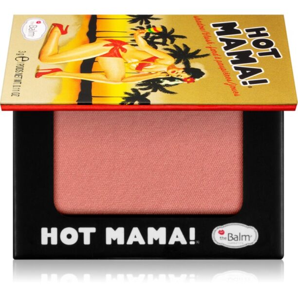 theBalm Hot Mama! Travel size fard de obraz si fard de pleoape intr-unul singur culoare Beautiful Peachy Pink 3 g